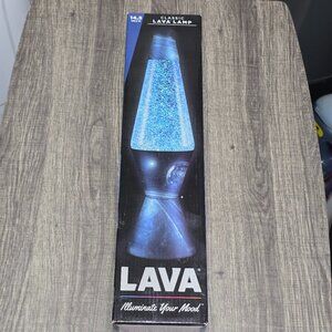 Azure Galaxy Pattern Lava Lamp, Silver Glitter Wax in Blue Liquid  14.5 Inch NIB